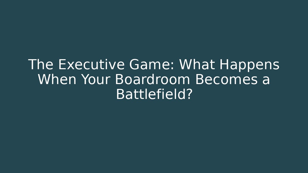 The Executive Game: What Happens When Your Boardroom Becomes a Battlefield?