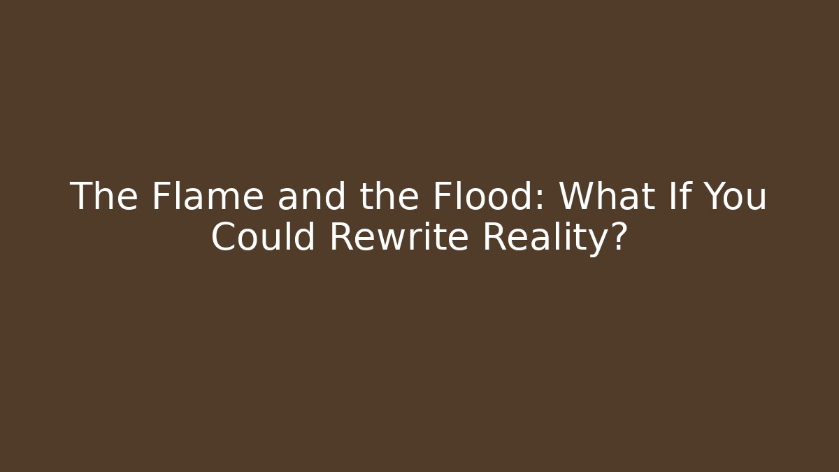 The Flame and the Flood: What If You Could Rewrite Reality?