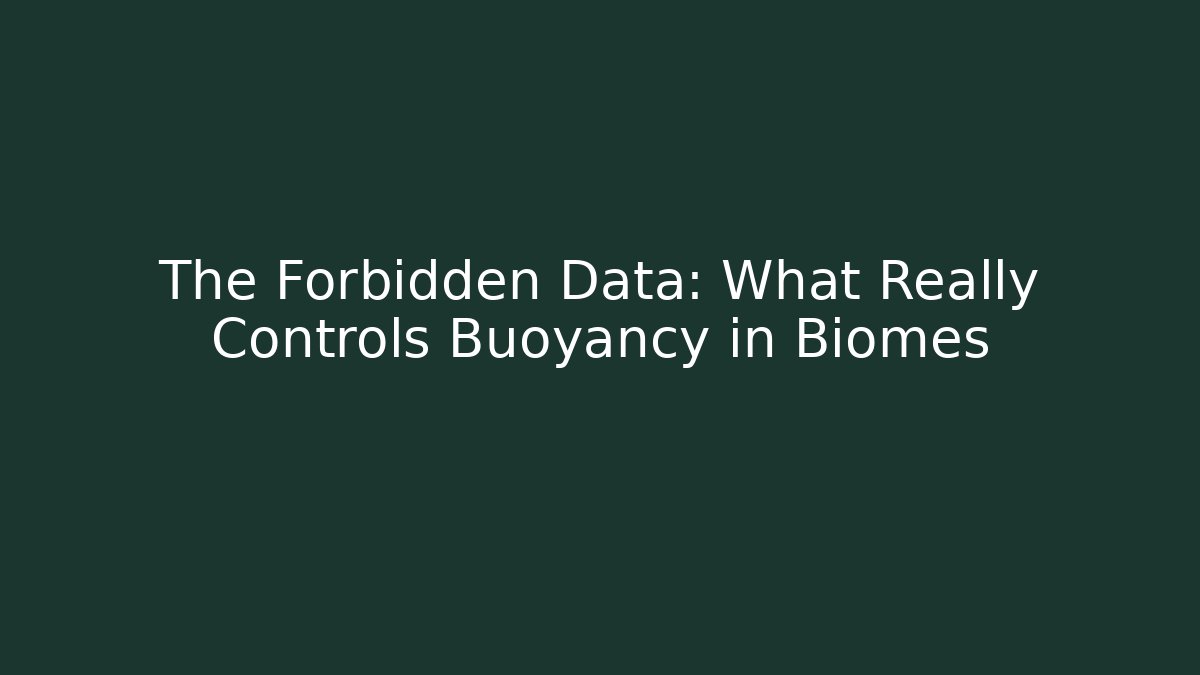 The Forbidden Data: What Really Controls Buoyancy in Biomes - Celivion