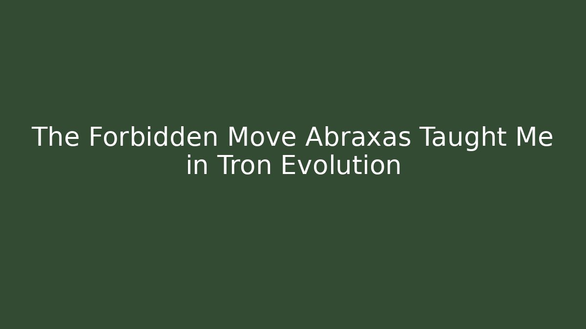 The Forbidden Move Abraxas Taught Me in Tron Evolution - Celivion