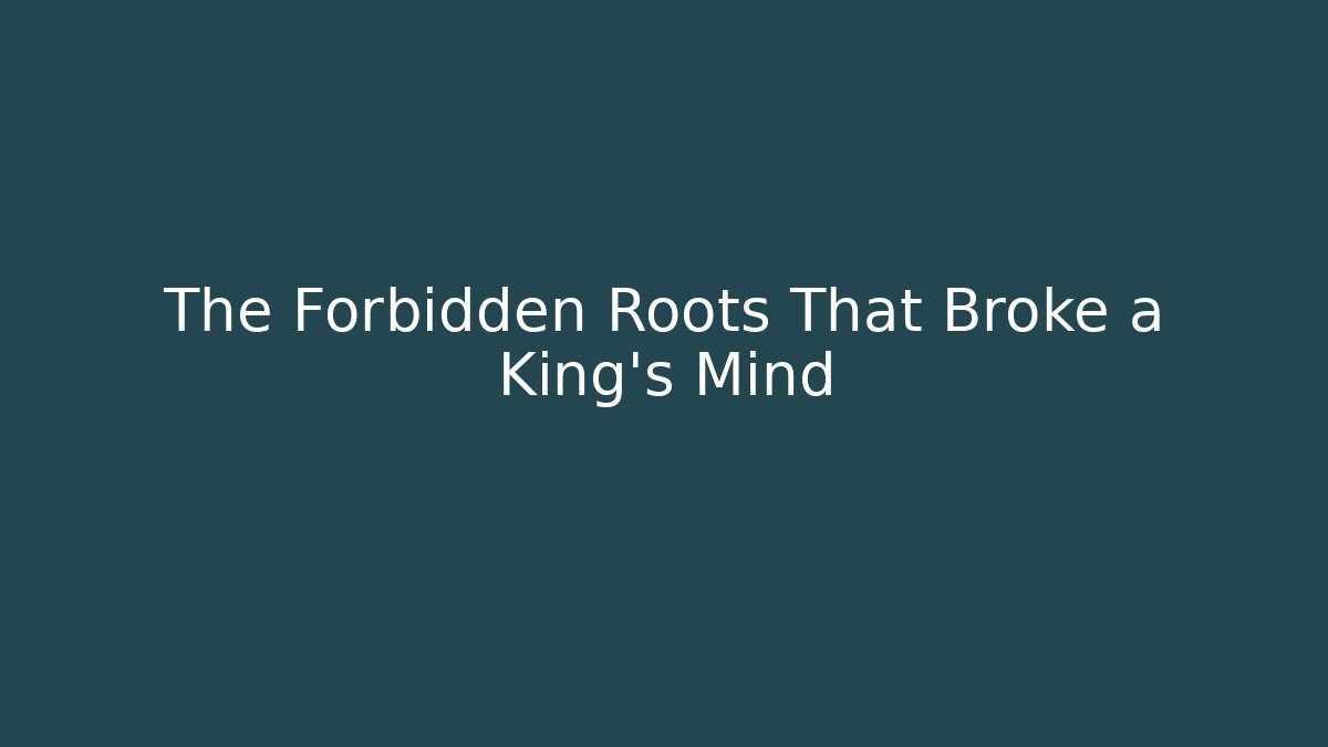 The Forbidden Roots That Broke a King's Mind - Celivion