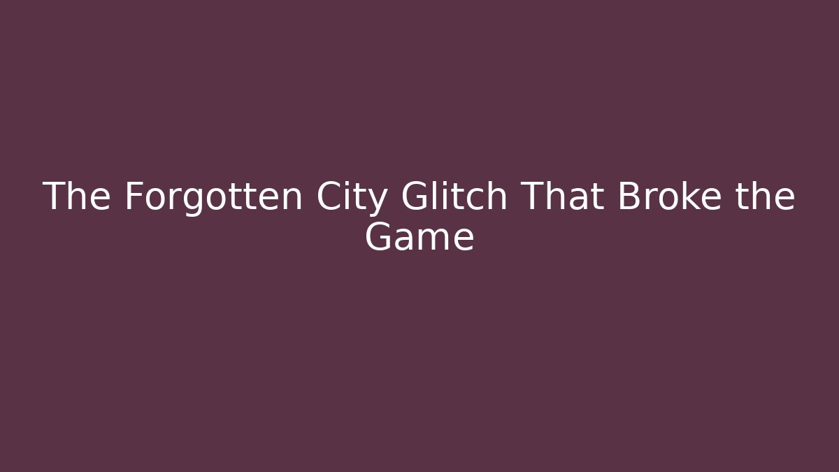 The Forgotten City Glitch That Broke the Game