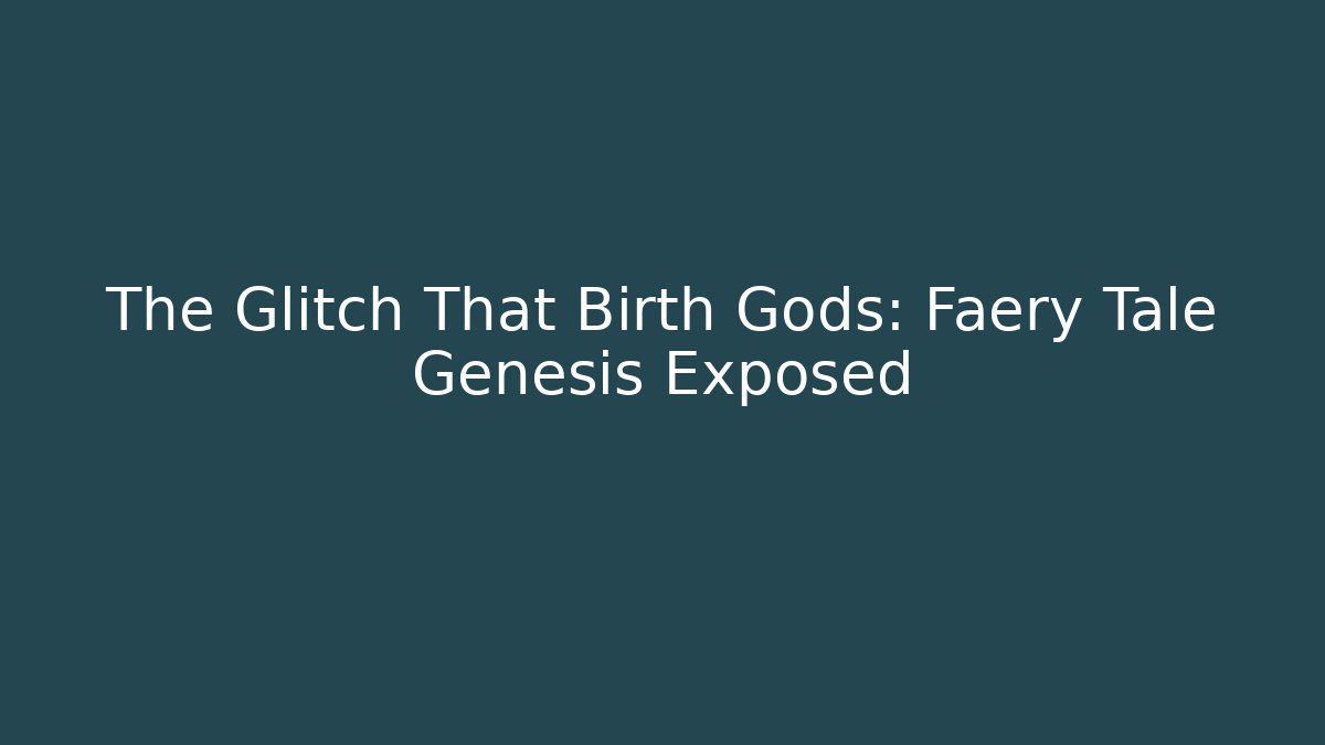 The Glitch That Birth Gods: Faery Tale Genesis Exposed