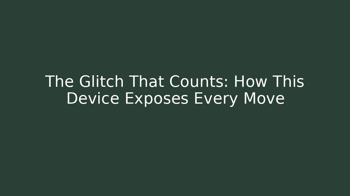 The Glitch That Counts: How This Device Exposes Every Move