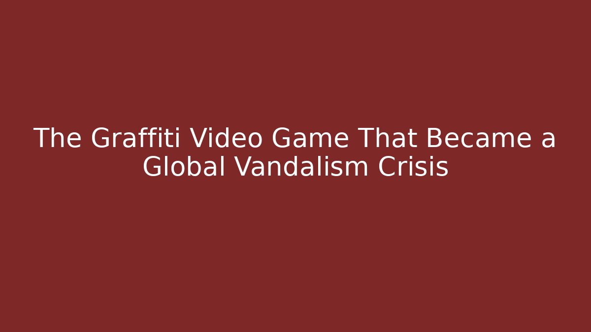 The Graffiti Video Game That Became a Global Vandalism Crisis