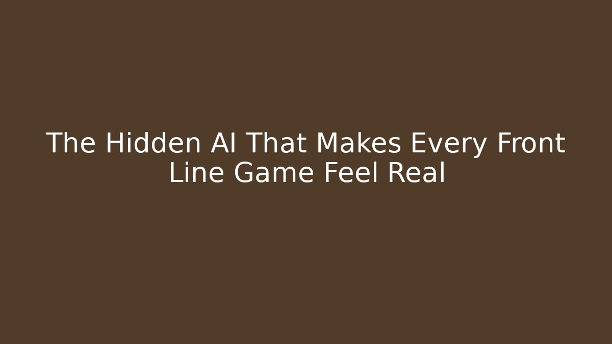 The Hidden AI That Makes Every Front Line Game Feel Real