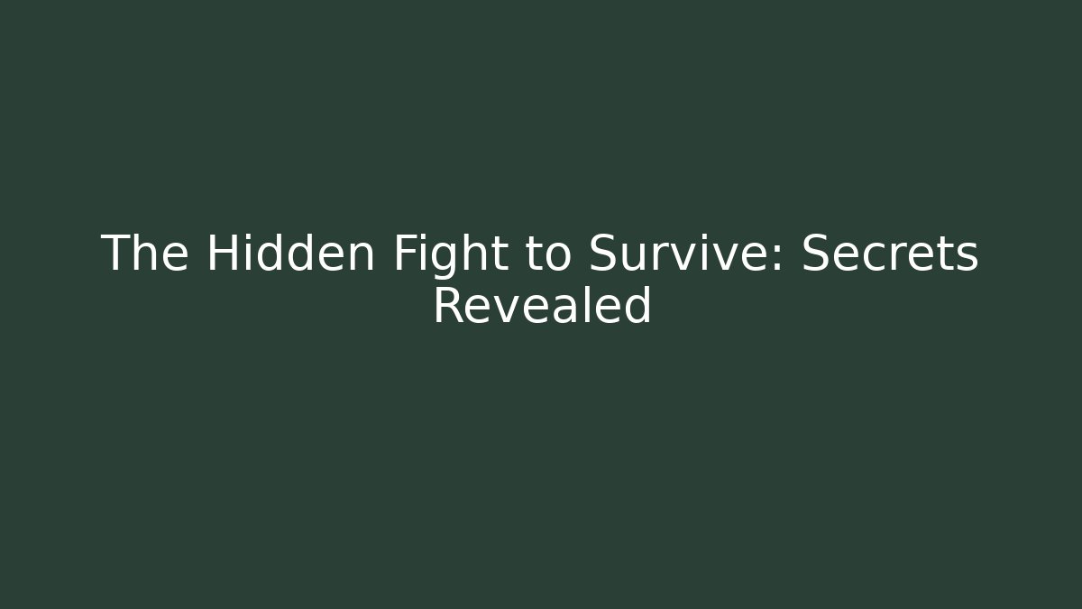 The Hidden Fight to Survive: Secrets Revealed