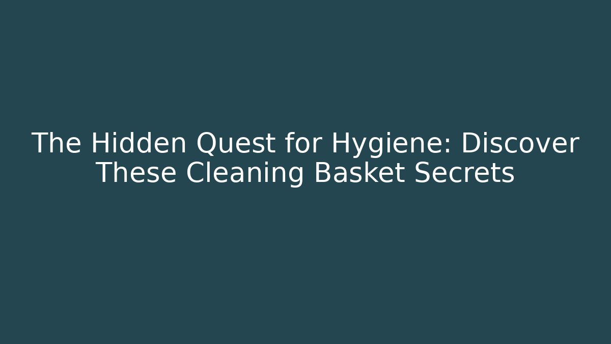 The Hidden Quest for Hygiene: Discover These Cleaning Basket Secrets