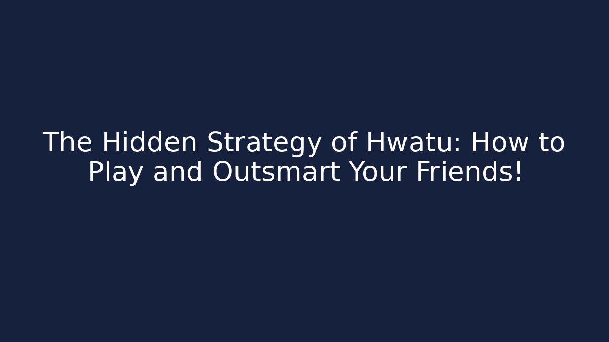 The Hidden Strategy of Hwatu: How to Play and Outsmart Your Friends!