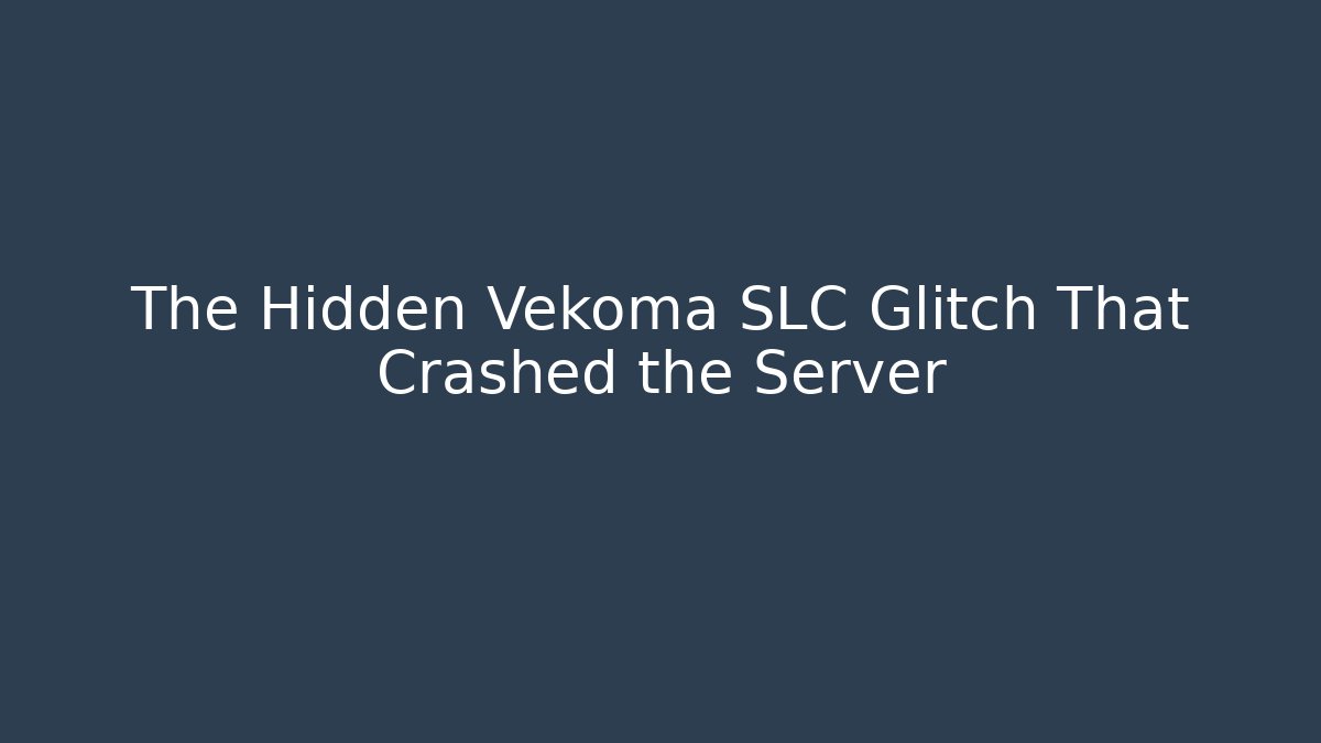 The Hidden Vekoma SLC Glitch That Crashed the Server