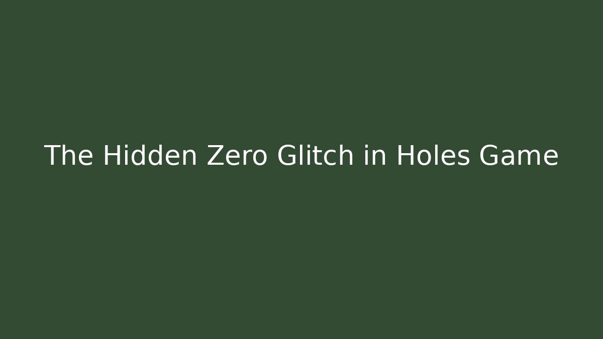The Hidden Zero Glitch in Holes Game