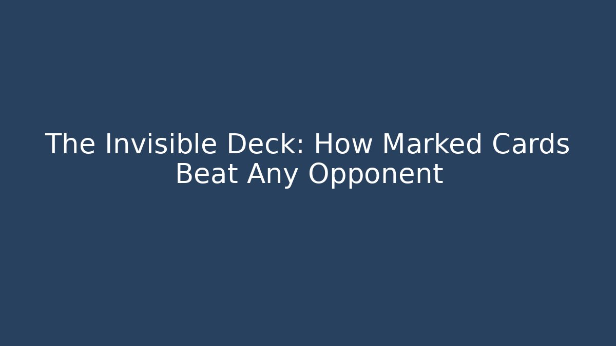 The Invisible Deck: How Marked Cards Beat Any Opponent