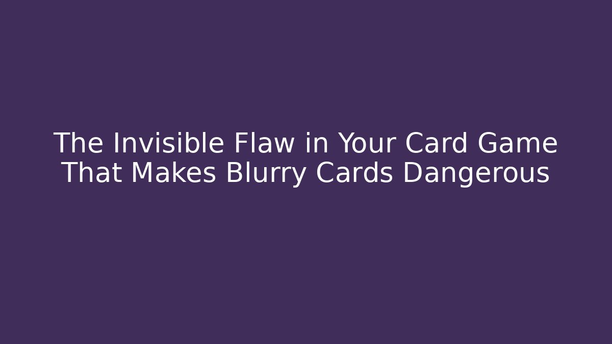 The Invisible Flaw in Your Card Game That Makes Blurry Cards Dangerous
