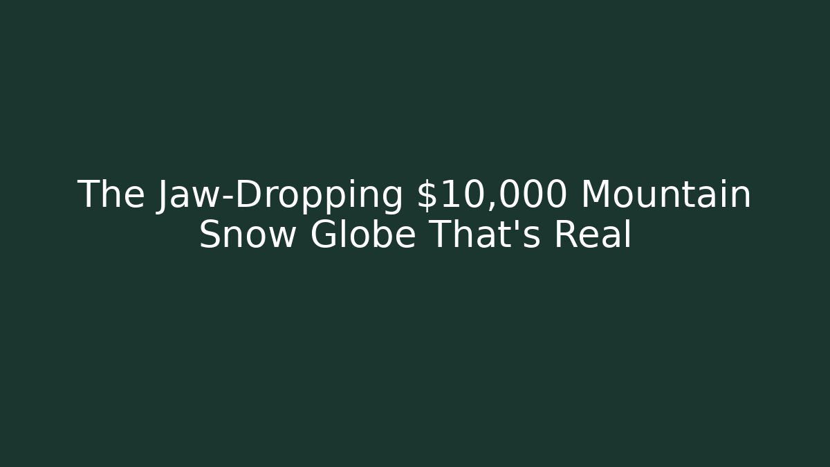 The Jaw-Dropping $10,000 Mountain Snow Globe That's Real