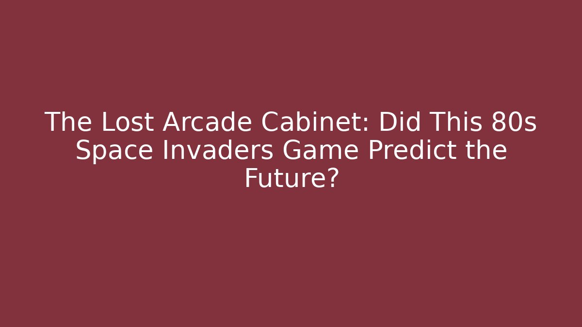 The Lost Arcade Cabinet: Did This 80s Space Invaders Game Predict the Future?