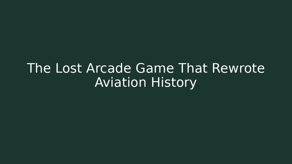 The Lost Arcade Game That Rewrote Aviation History