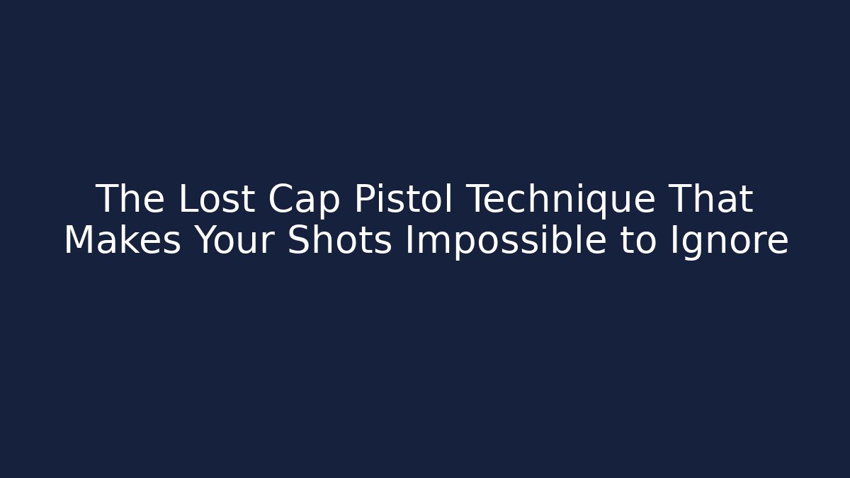The Lost Cap Pistol Technique That Makes Your Shots Impossible to Ignore