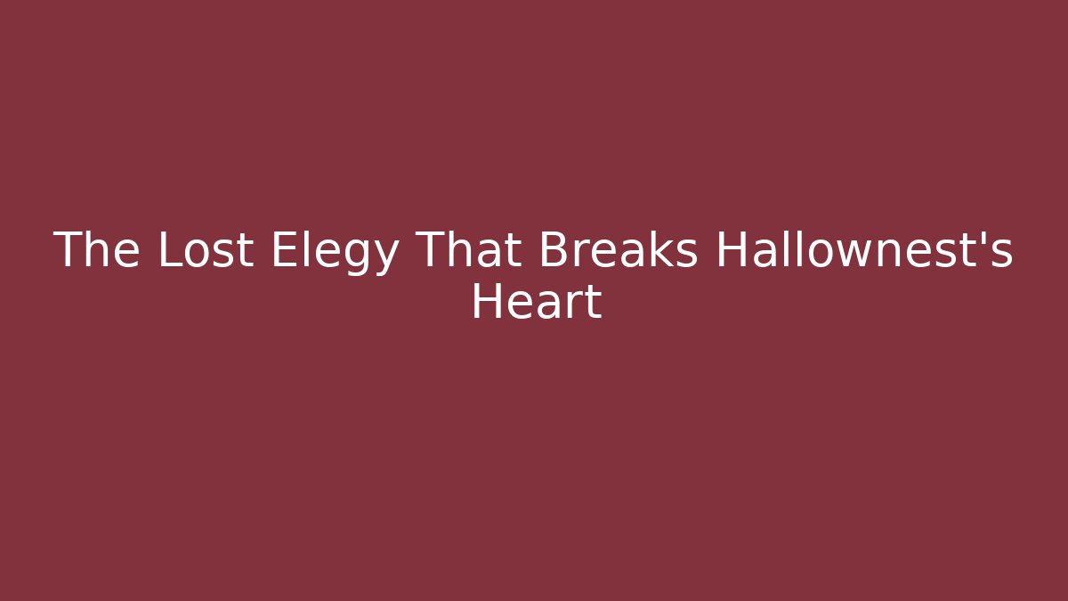 The Lost Elegy That Breaks Hallownest's Heart
