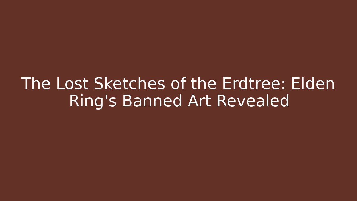 The Lost Sketches of the Erdtree: Elden Ring's Banned Art Revealed