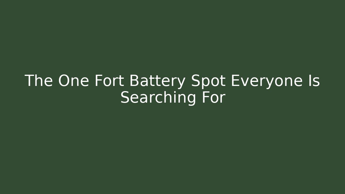 The One Fort Battery Spot Everyone Is Searching For