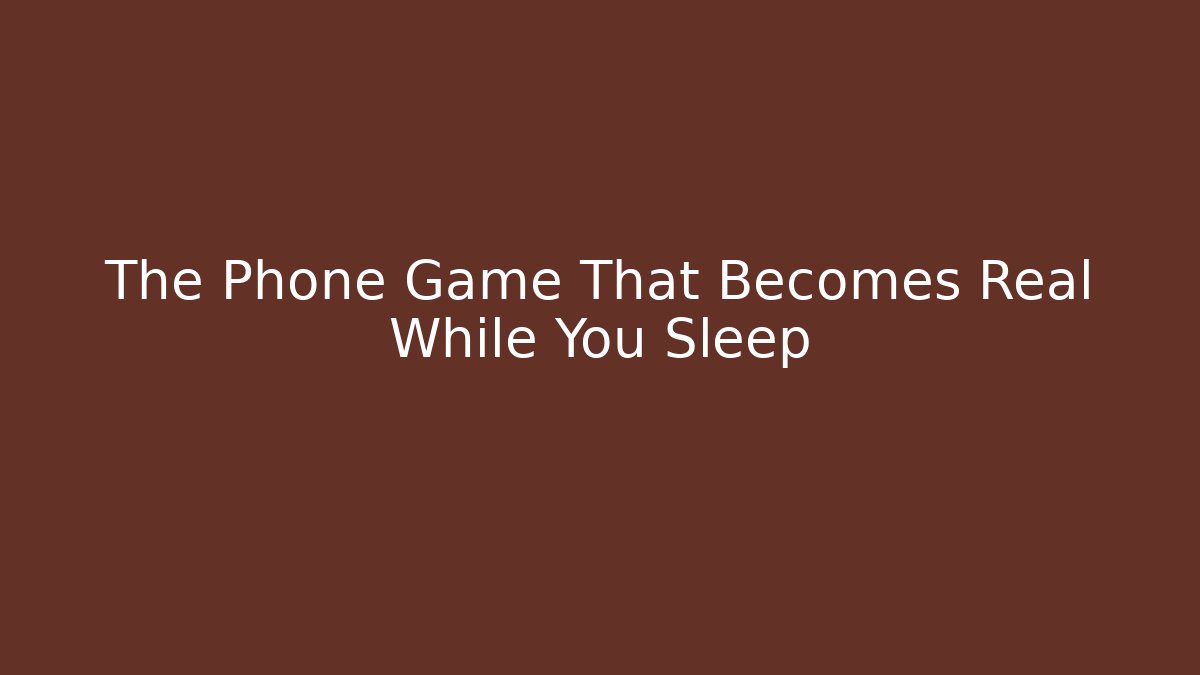 The Phone Game That Becomes Real While You Sleep - Celivion