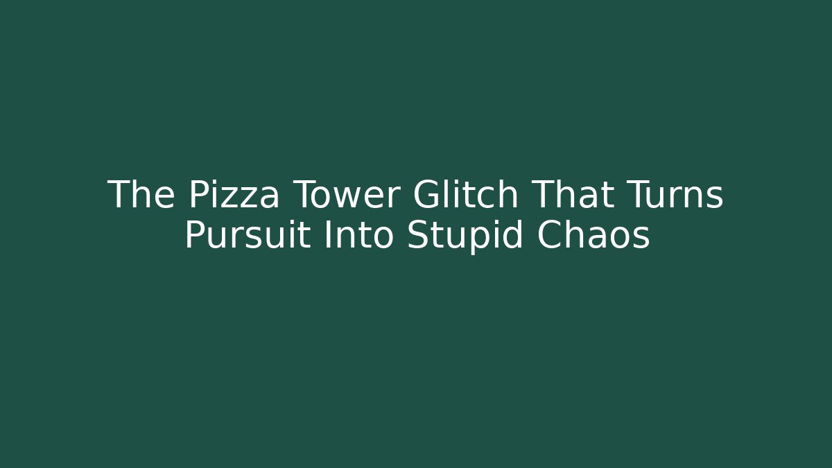 The Pizza Tower Glitch That Turns Pursuit Into Stupid Chaos
