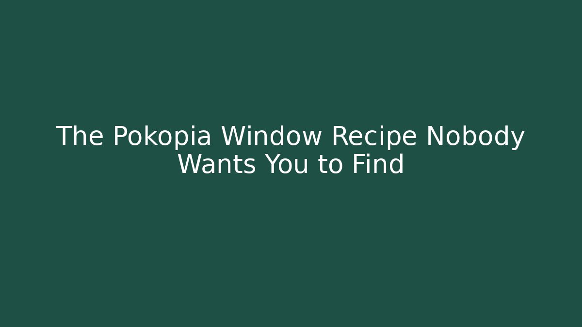 The Pokopia Window Recipe Nobody Wants You to Find