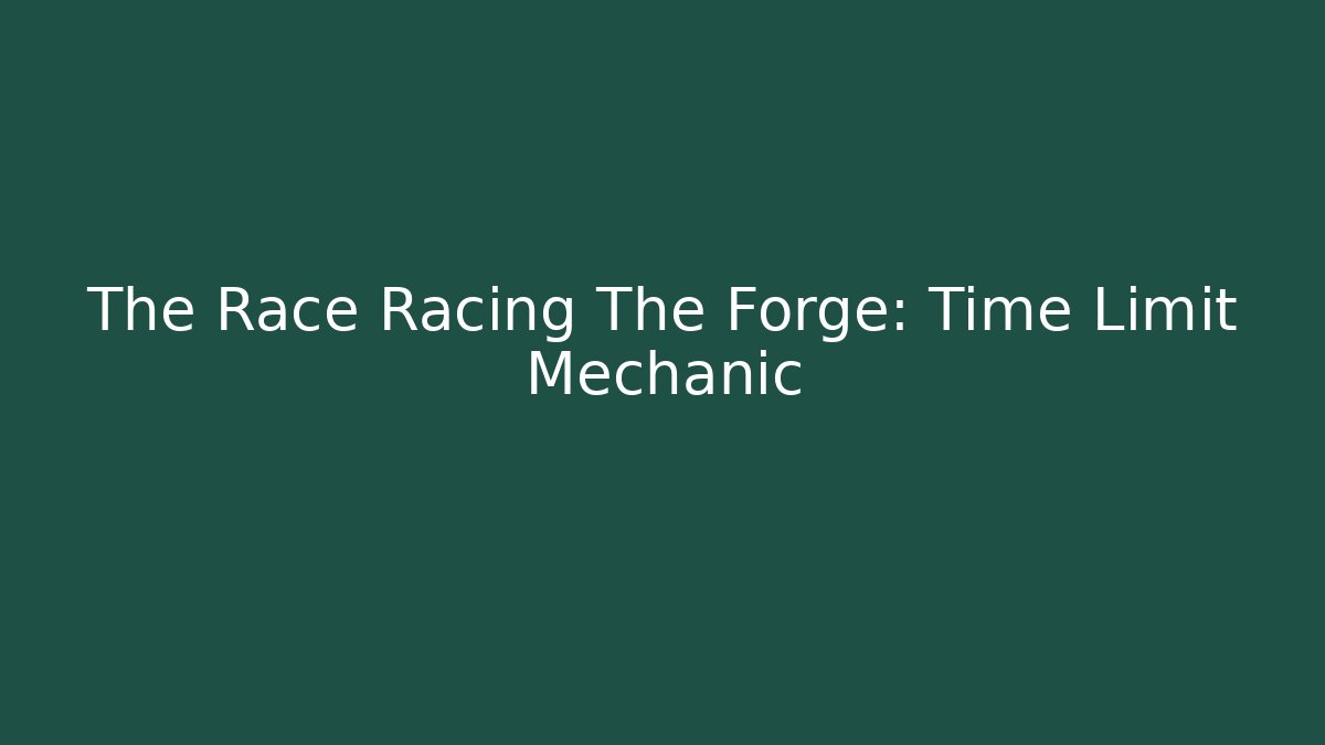 The Race Racing The Forge: Time Limit Mechanic
