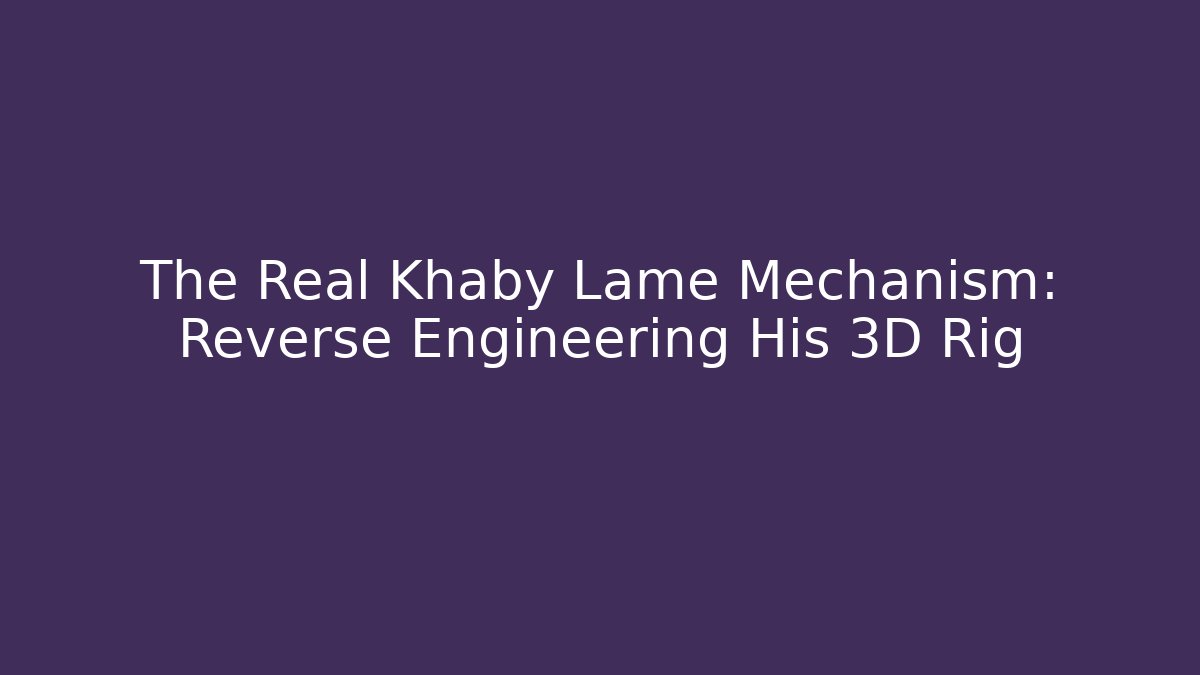 The Real Khaby Lame Mechanism: Reverse Engineering His 3D Rig