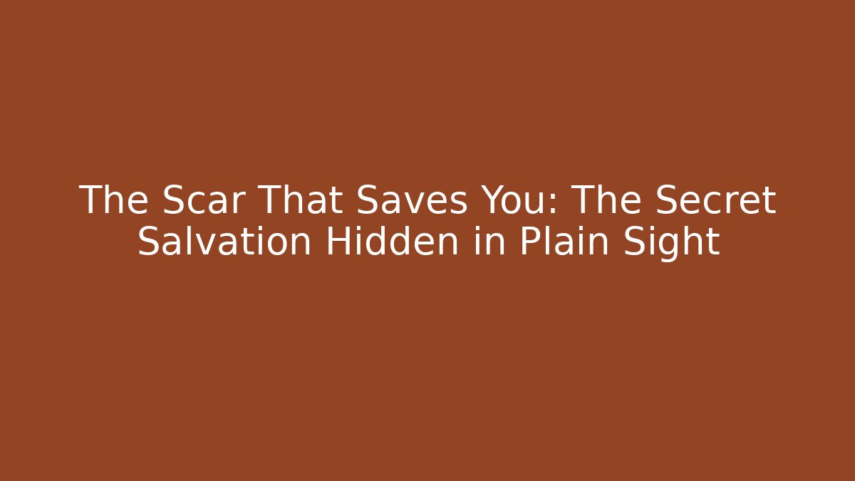 The Scar That Saves You: The Secret Salvation Hidden in Plain Sight