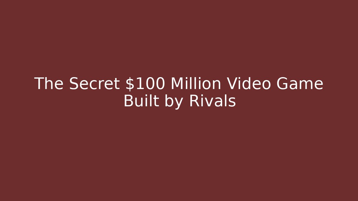 The Secret $100 Million Video Game Built by Rivals
