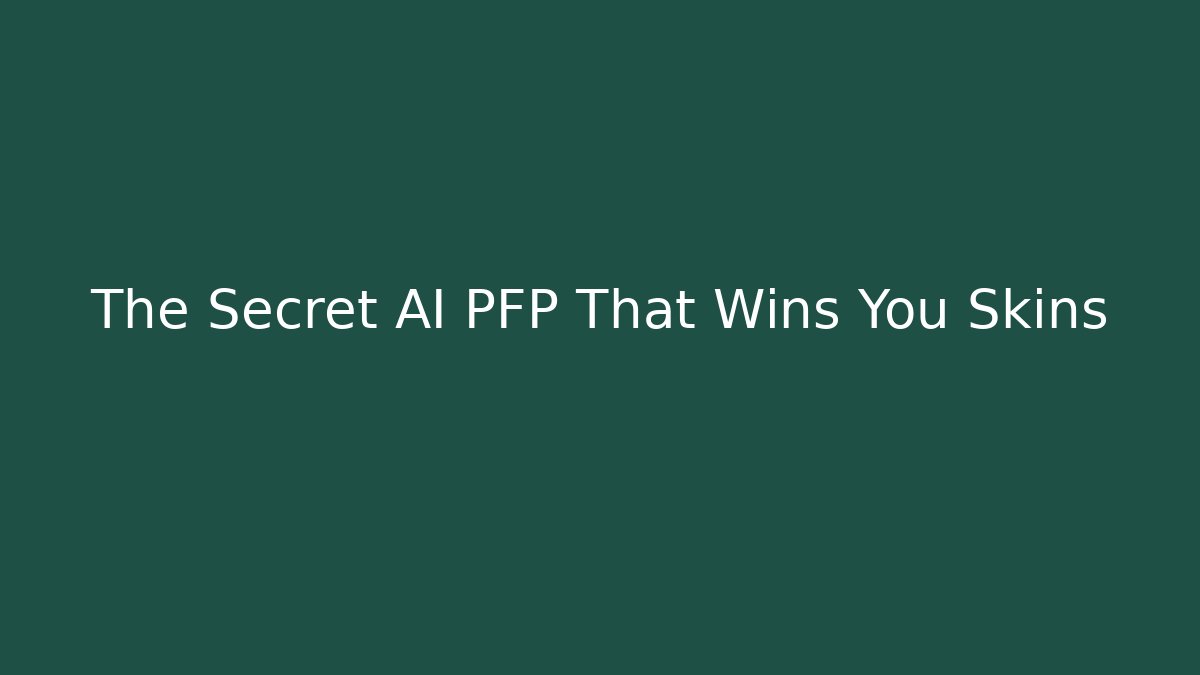 The Secret AI PFP That Wins You Skins