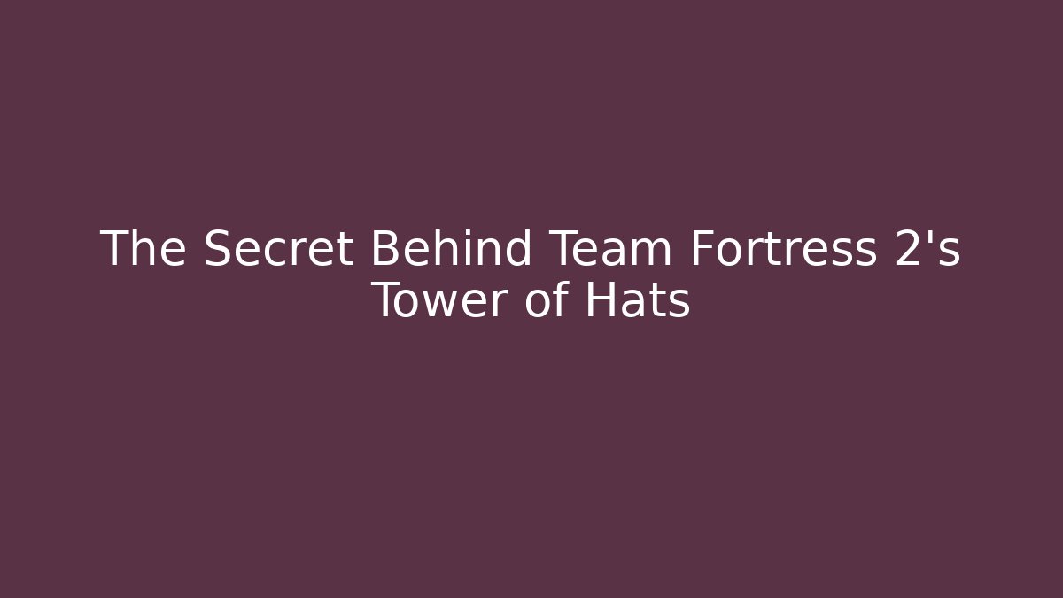 The Secret Behind Team Fortress 2's Tower of Hats