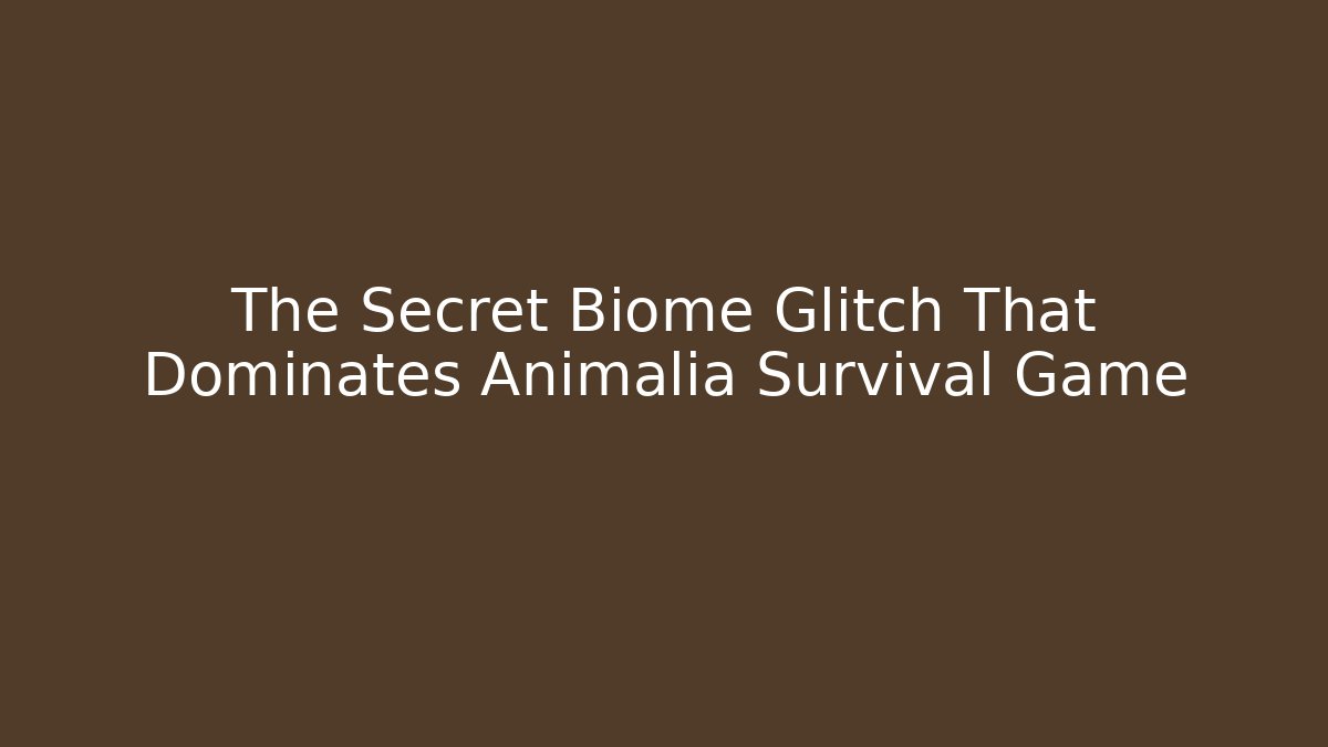 The Secret Biome Glitch That Dominates Animalia Survival Game