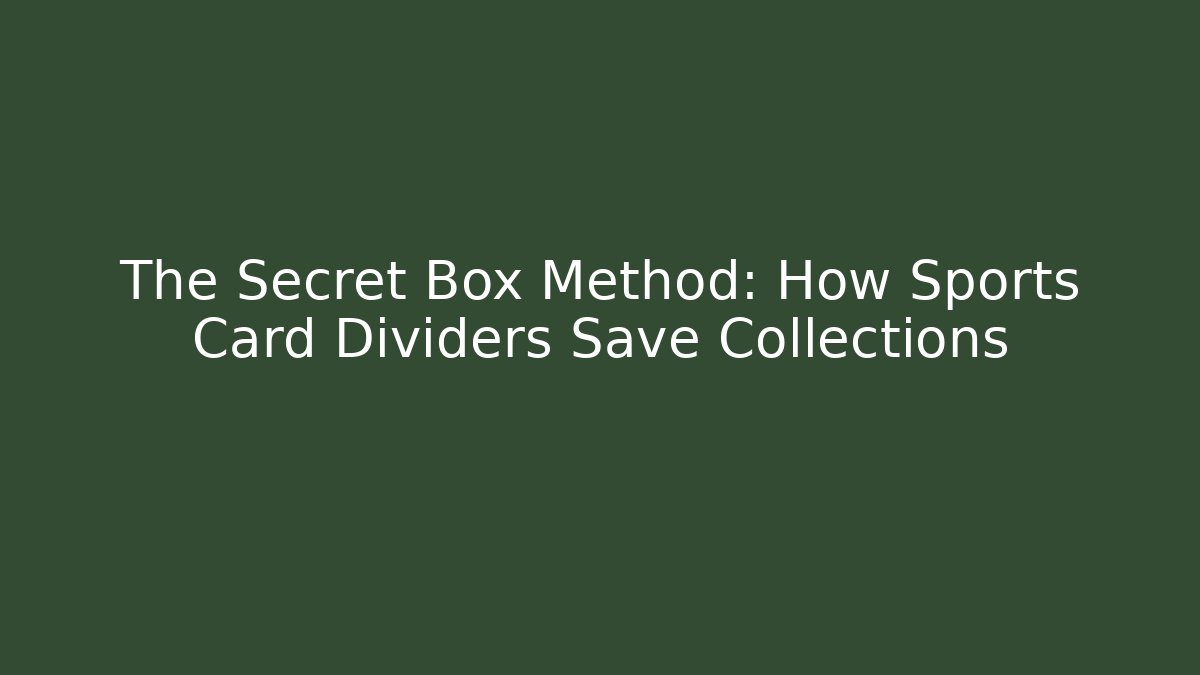 The Secret Box Method: How Sports Card Dividers Save Collections