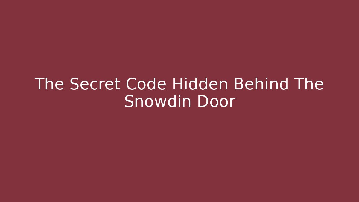 The Secret Code Hidden Behind The Snowdin Door