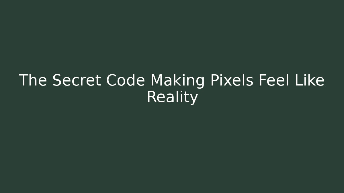 The Secret Code Making Pixels Feel Like Reality