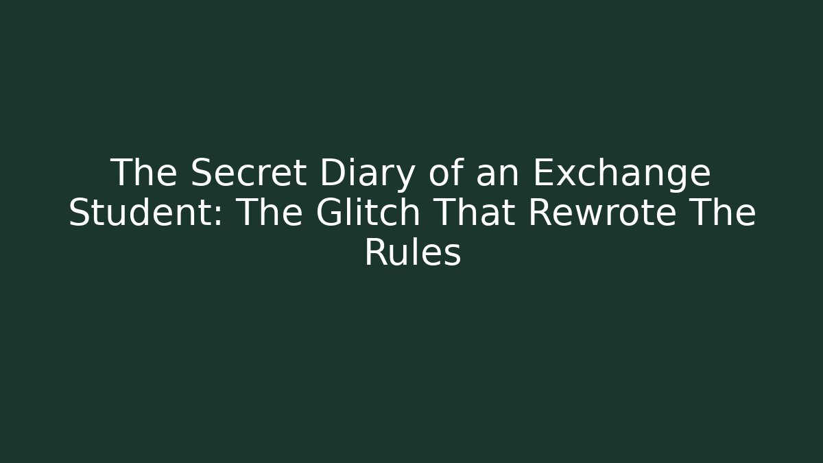 The Secret Diary of an Exchange Student: The Glitch That Rewrote The Rules