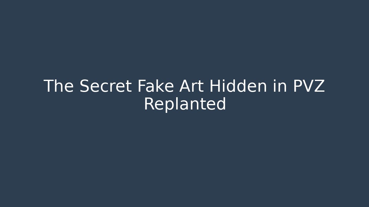 The Secret Fake Art Hidden in PVZ Replanted