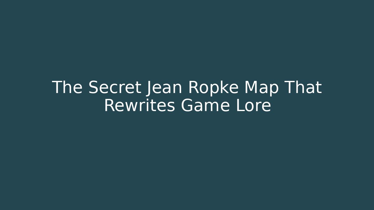 The Secret Jean Ropke Map That Rewrites Game Lore