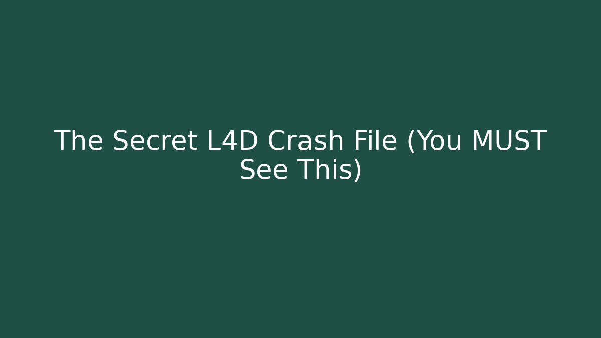 The Secret L4D Crash File (You MUST See This)