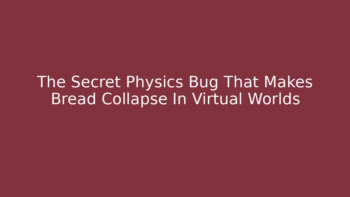 The Secret Physics Bug That Makes Bread Collapse In Virtual Worlds