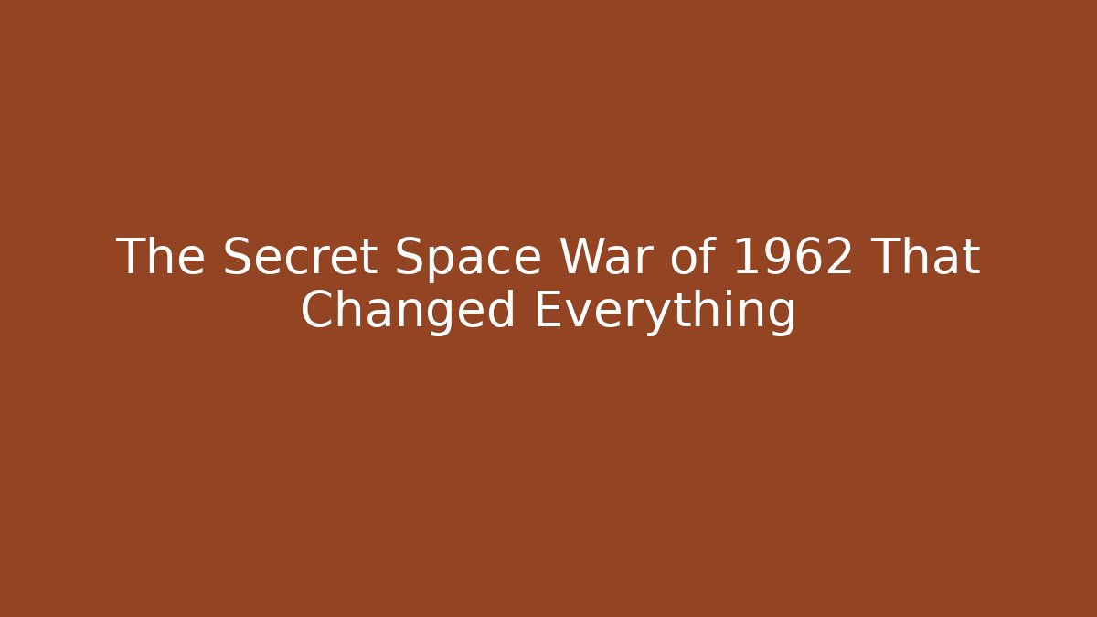 The Secret Space War of 1962 That Changed Everything