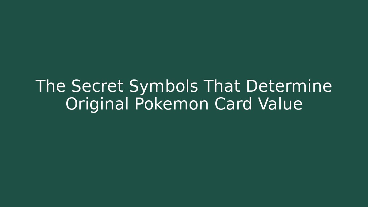 The Secret Symbols That Determine Original Pokémon Card Value