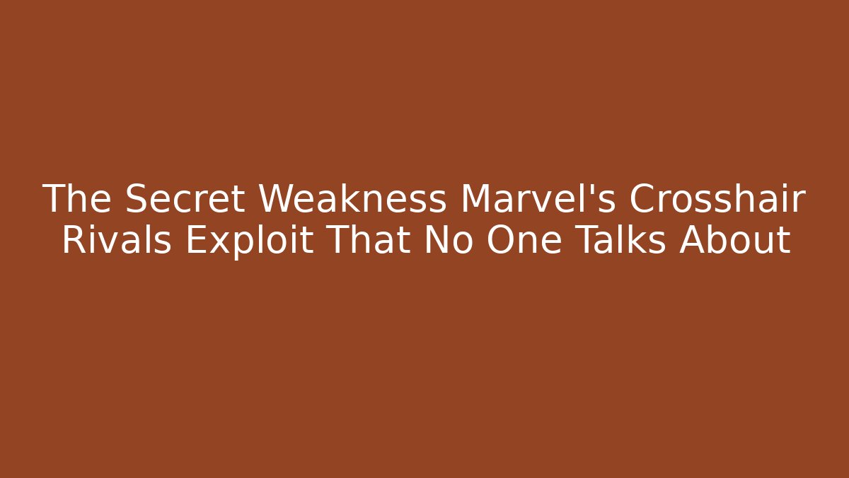 The Secret Weakness Marvel's Crosshair Rivals Exploit That No One Talks About