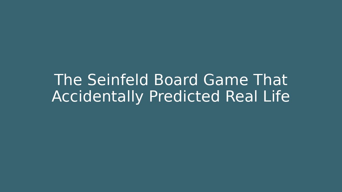 The Seinfeld Board Game That Accidentally Predicted Real Life