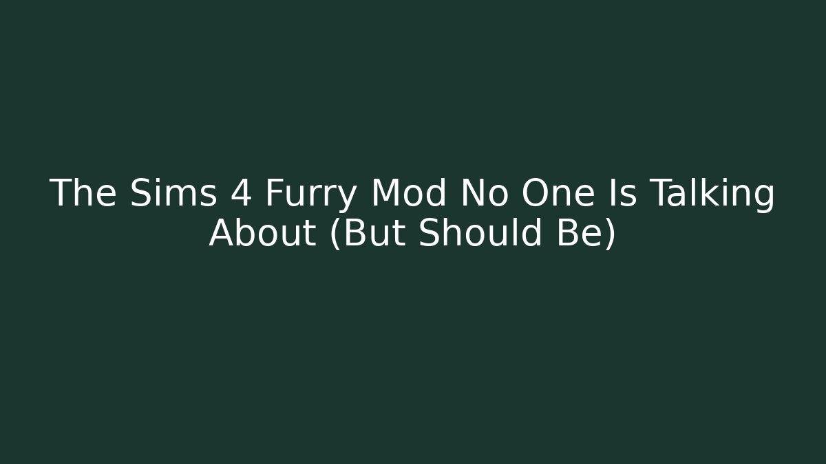 The Sims 4 Furry Mod No One Is Talking About (But Should Be)