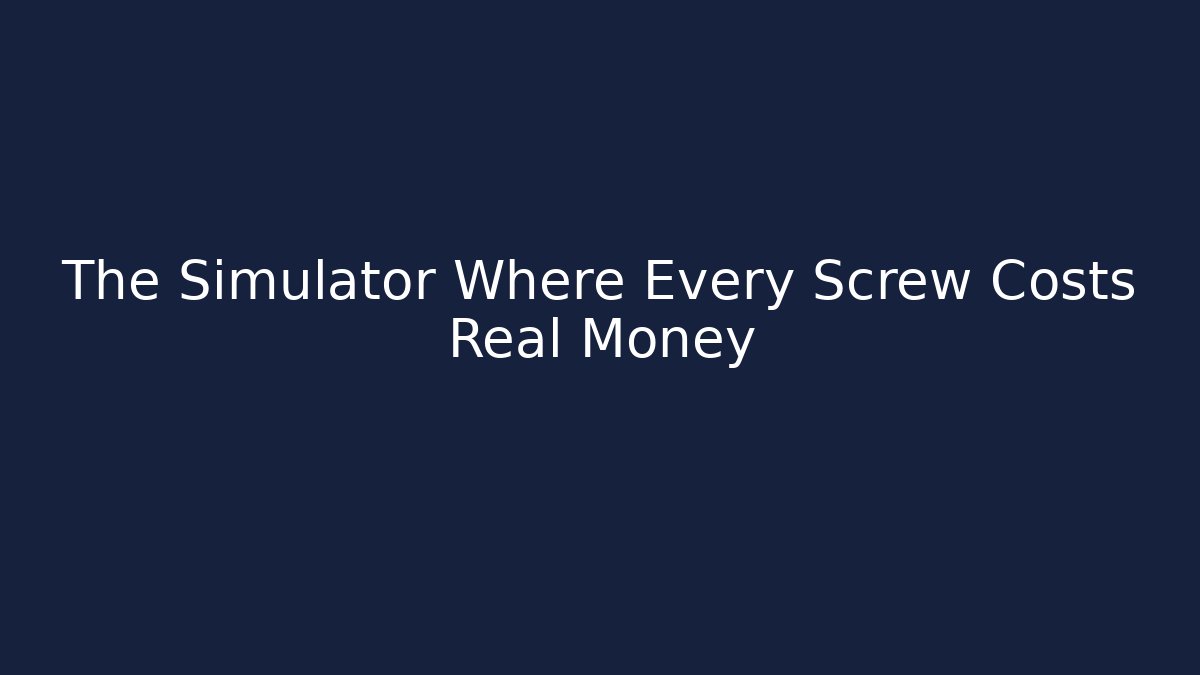 The Simulator Where Every Screw Costs Real Money