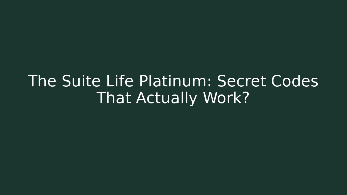 The Suite Life Platinum: Secret Codes That Actually Work?