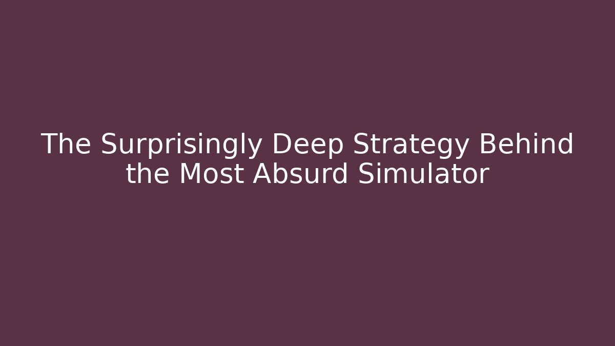 The Surprisingly Deep Strategy Behind the Most Absurd Simulator - Celivion